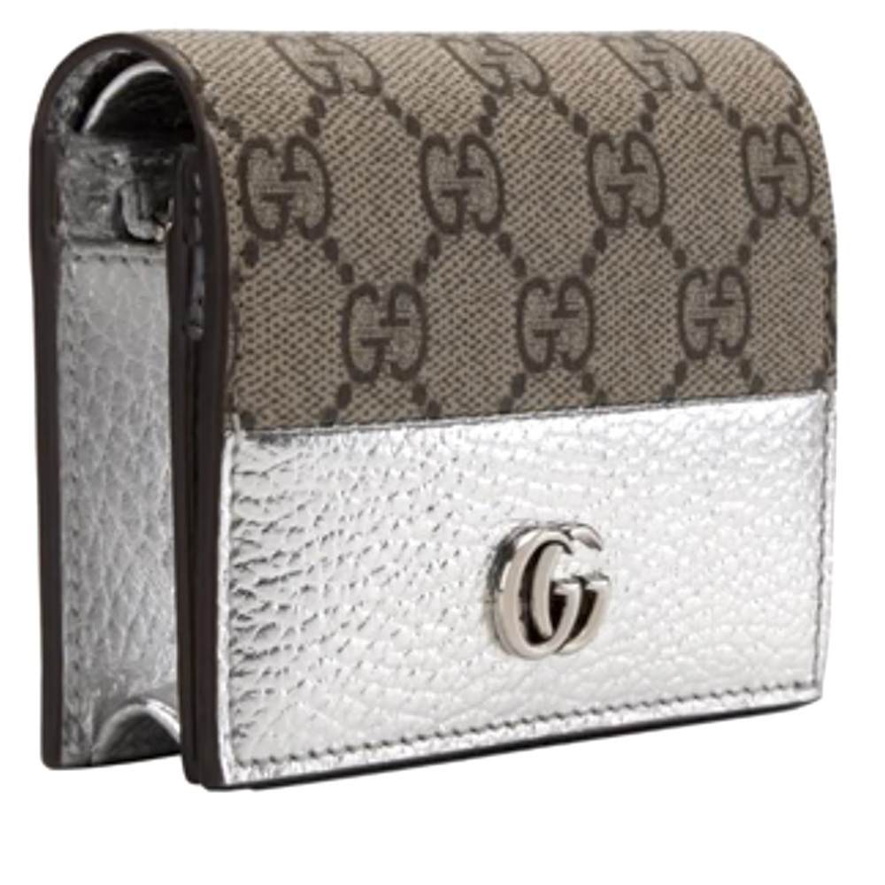 Gucci Marmont Compact Wallet Monogram With Silver Trim and Interior NWT! - Picture 1 of 7